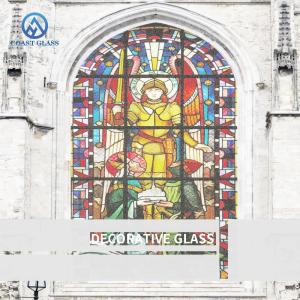 Building Decoration Mosaic Glass Panels Window Art with Metal Frame