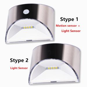 Fence Solar Powered PIR Motion Sensor Light Stainless Steel LED Lighting and