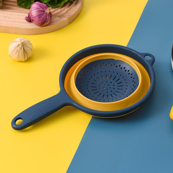 Washable Pasta Silicone Collapsible Colander Strainer Silicone Kitchen Utensil Space-Saver Folding Strainer Colander
