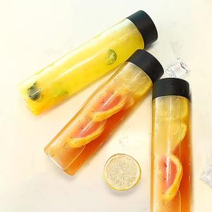 Plastic Milk Tea Bottles with Square Round Shape and Multi-functional Handle