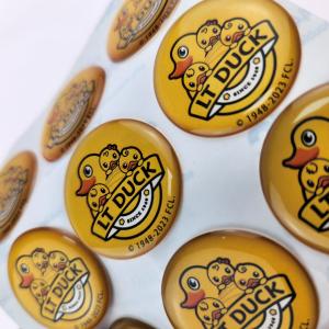 Yellow Customized Epoxy Stickers Branding Quality Vinyl Stickers