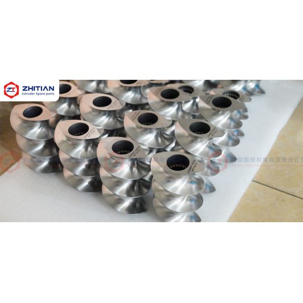 TiCN Twin Screw Extruder Screw Elements with High Wear Resistance and Dimensional Accuracy ±0.02 mm for Lithium Battery Slurry Mixing