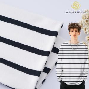 China Durable Cotton French Terry Fabric 225g 32S Double Yarn Striped Lycra Texture on sale