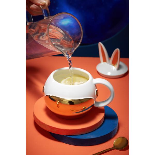 Ready To Ship In Stock Custom ceramic cute 3d animal face shaped coffee mugs for gift