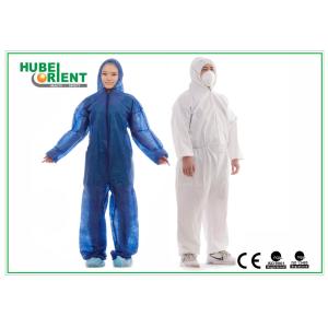 China CE Approved Waterproof Anti-bacterial Disposable use Coverall With Hood And Feetcove on sale