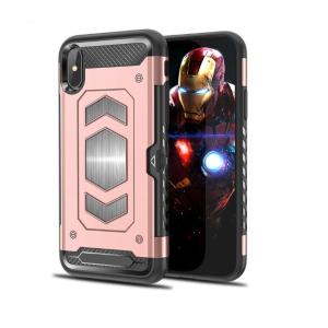 Color Black Red Armor PC TPU Case with Card Pocket Magnetic Car Mount For