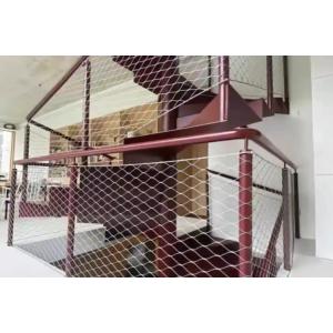 Red PVC Coated Zoo Aviary Netting 1.5mm Stainless Steel Ferrule Rope Mesh