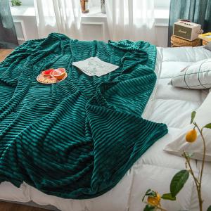 All-Season Green Coral Fleece Throw Blanket for Office Nap Yes Customized Solid