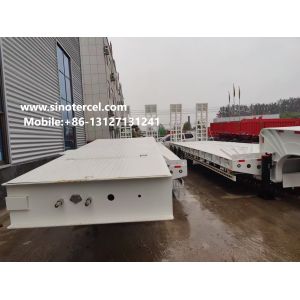 3 Axles Flat Bed Semi Trailer With Anti Rust Chassis Surface White