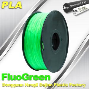 Cheap 1.75 / 3mm PLA Fluo - Green Fluorescent Filament for RepRap , Cubify for sale