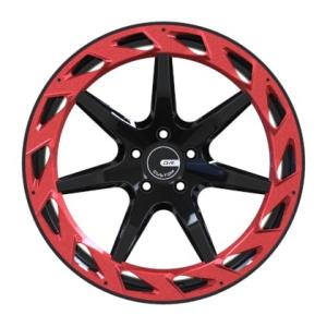 Red Ring Gloss Black Custom Forged Wheels 6061 T6 Alloy 24x10 Rims