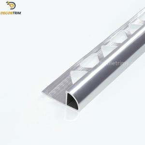 Quarter Round Metal Bullnose Tile Edging Trim High Gloss Silver Color