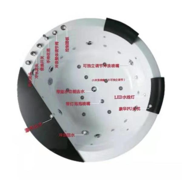 60 X 42 72" 2 Person Drop In Whirlpool Tub With Heater Two Pillow Jacuzzi