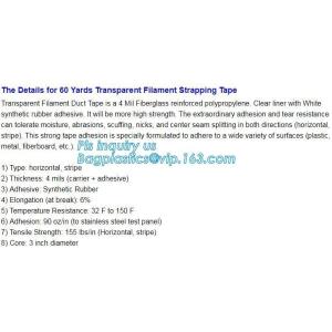 perforated filament tape,Strong Fiberglass Reinforced Filament Tape 9mm