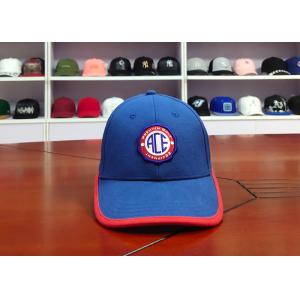 China New Design Blue and red 6panel custom embroidery patches logo sports hats caps on sale