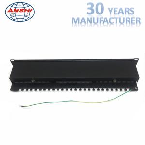 CAT6 STP Shielded Patch Panel 1U 19 Inch 24 Port IDC PCB Type For Networking