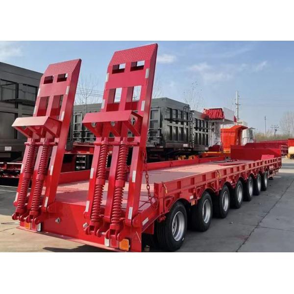 7 Axle Heavy Low Bed/Lowbed Ramp/Drop Deck Flatbed/Skeleton Semi Truck Trailer