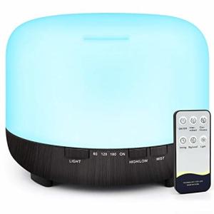 500ml Ultrasonic Diffusers with Remote Control and Adjustable Mist Mode& Waterless Auto-Off