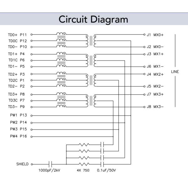 HFJT1-2GH4PRL 1A Single Port 2.5G BASE-T PoE RJ45 Magjack Tab Up Without LED