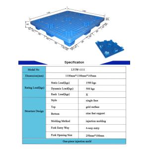 HDPE Reversible Rackable Plastic Pallets One Piece Injection Molding