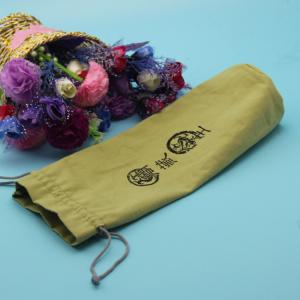 Recyclable Coloured Drawstring Bags , 10cm X 28cm High Canvas Bottle Bag