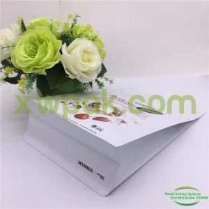 Biogradable Kraft Paper Flat Bottom Pouch / PE Zipper Flat Pouch Packaging