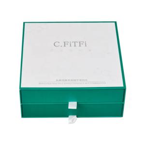 Customized Luxury Rigid Cardboard Two Layer Double Drawer Box Packaging With