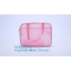 multi-purpose washable portable breathable 3 pcs polyester mesh travel cosmetic