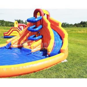 Multi Color Jumping Bounce House Inflatable Water Slide With Pool