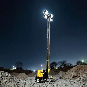 2 Wheels Portable Light Tower Generator Stable Performance Towable Light Tower