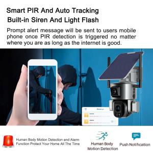 10X Optical Zoom Solar PTZ Camera Human Motion Tracking 20000mAh Battery 40M IR