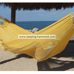 Portable Soft Woven Patio Yellow Jumbo Mayan Hammock For 2 Person Weather