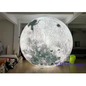 Inflatable Gray Moon Planet With LED Lights Hung For Event Festival Atmosphere