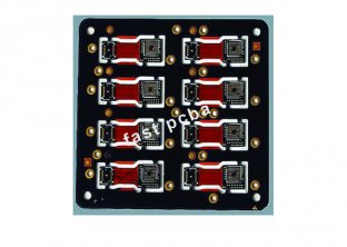 FR4 1.6mm 2 Layers Rigid Flex PCB with Immersion Gold for Connecting Two Chips