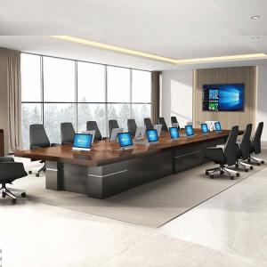 8 Seater Office Meeting Room Table Dark Grey OEM For Business Premises