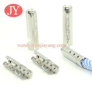 jiayang Silver plating Eco material 23mm bullet shape metal aglets for shoelace