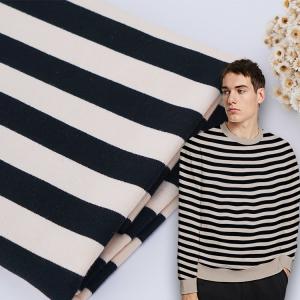 China Sweat Absorbing Cotton French Terry Fabric Striped Knitted Cloth For Hoodie on sale