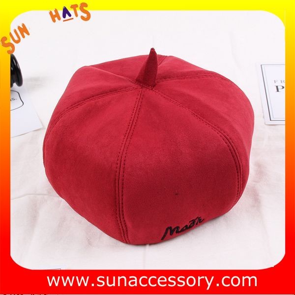QF17070 Sun Accessory customized corduroy beret hat ,ladies beret hat