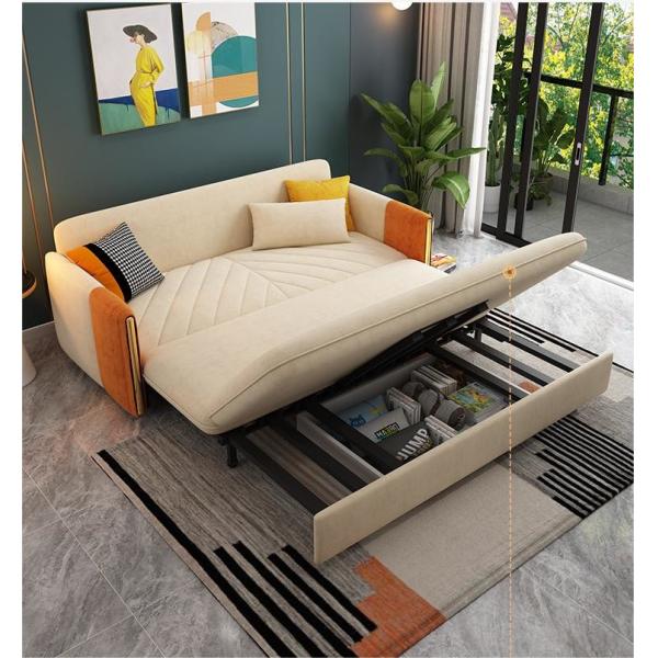 Quality En's Fun Modern Minimalist Multi-Functional Leisure Light Foldable And Retractable Living Room Luxury Fabric Sofa Bed wholesale