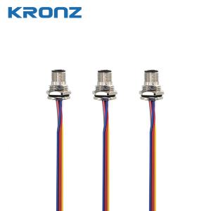 M12 8 Pin Connector Cable IP67 Waterproof Panel Front Socket Plug with 1M Wire