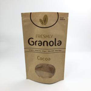 200g 300g 180mic Kraft Paper Coffee Bag With Clear Window