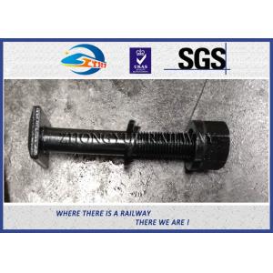 Cheap 7/8" x 158mm Black Plated railway fastening Railway Bolt with Nuts &amp; Washers for sale