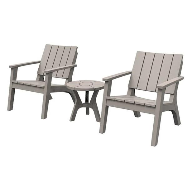 Plastic Wood Table and Chair Set for Nordic Outdoor Patio Garden Balcony Cafe Restaurant