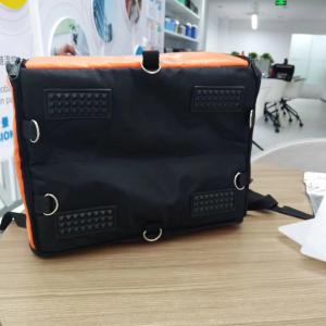 Double-deck Geometric Pattern Motorcycle Insulated Food Delivery Backpack Warmer