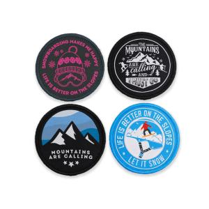 Cheap Skiing Embroidered Sports Patches Woven Yarn Thread Fabric For Jacket for sale
