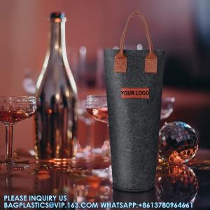 Single Felt Bottle Wine Tote, Bottle Wine Carrier Bag Padded Wine Perfect Wine