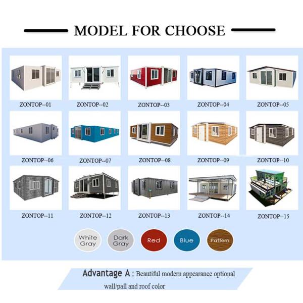 Zontop Modern Design 3 Bedroom Light Steel Structure Modular Home Prefabricated Expandable Container House