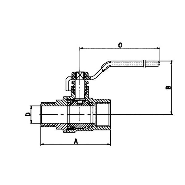DN15 MXF Thread Connected Brass Ball Valve Water Tap Nickel Plating
