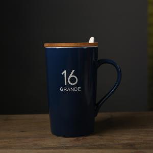 Ceramic Custom Drinking Cups With Spoon White 6oz Sublimation Mugs