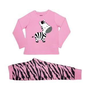 Cheap Soft Animal Print Girls Sleepwear Set Spring/Autumn 100% Combed Cotton Soft Hand Feel for sale